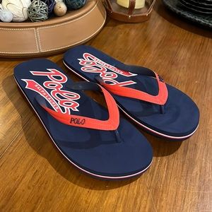 Polo Ralph Lauren Whitlebury Script Flip Flops thongs Sandals Shoes Mens Size 14